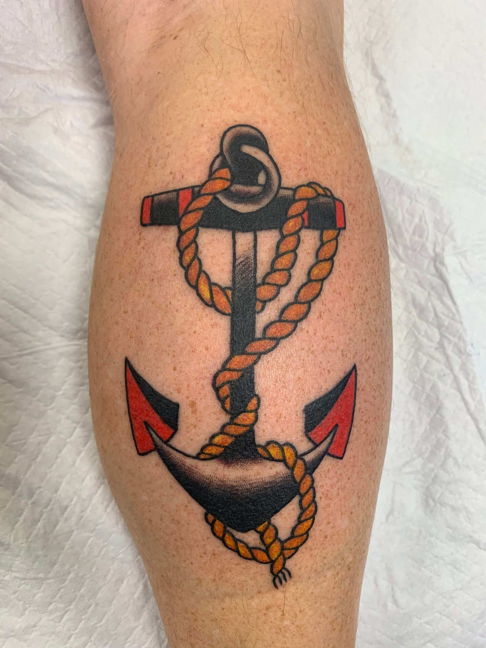 Classic anchor tattoo in Spokane